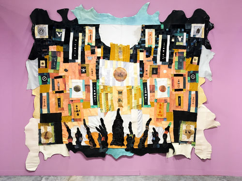 Abstract collage of found objects