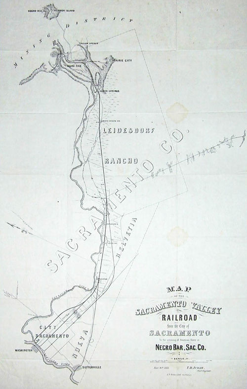 An antique map of Sacramento Valley