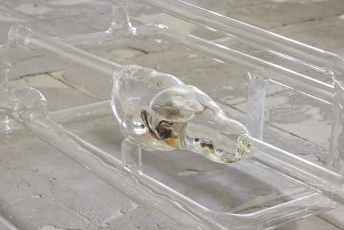 A blown-glass artwork