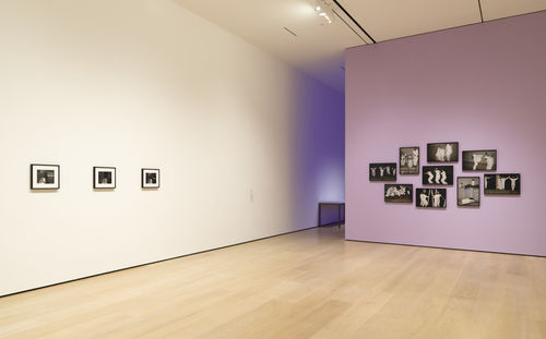 Photo of an exhibition, showing a number of framed photographs
