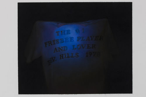 Dark blue image that reads "The #1 Frisbee Player and Lover Bev. Hills 1978"