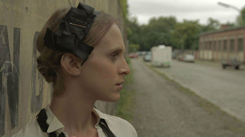 The artist Zackary Drucker seen in profile