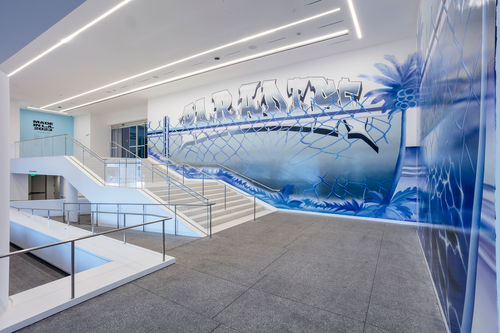 A large-scale mural painting