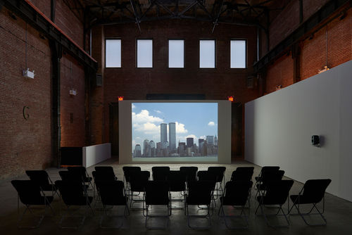 Installation view of a video work