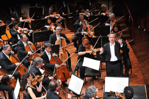 Maestro James Conlon conducting an orchestra