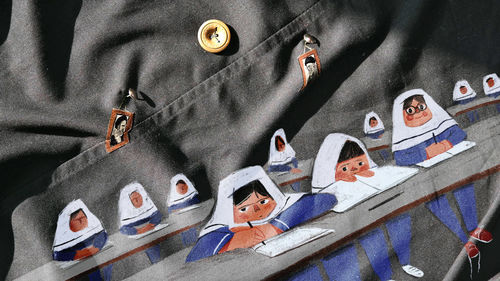 Drawing of school children