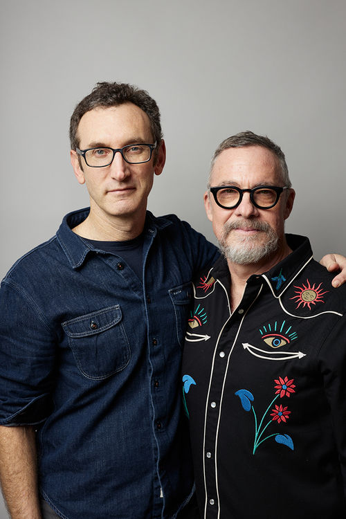 Jesse Moss and Tony Gerber stand arm in arm