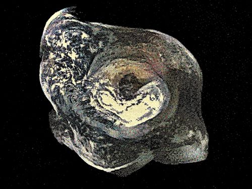 Woven image of an astronomical shape