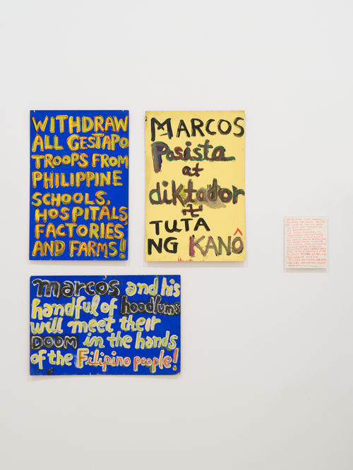 Artworks in a gallery