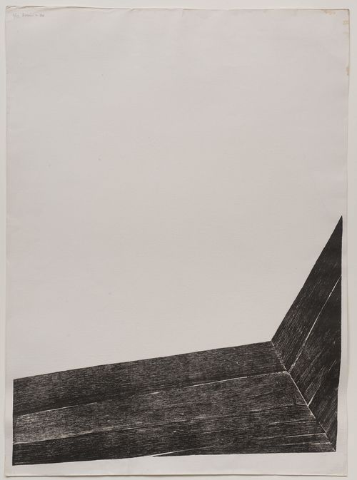 Minimal, abstract print with wood grain