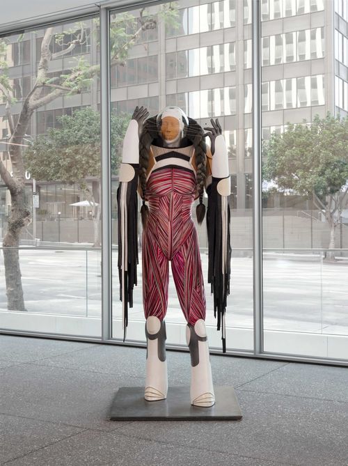 Sculpture in the form of a futuristic costume
