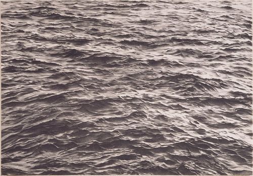 Detailed lithograph of waves on the ocean