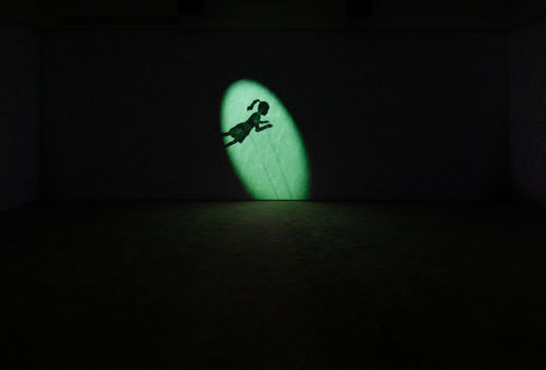 Image of multimedia installation with elements of shadow puppetry