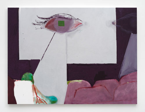 an abstract painting of a man sitting in cinema