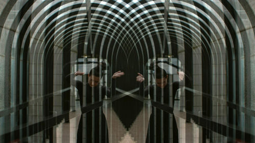 Image of a woman, reflected vertically