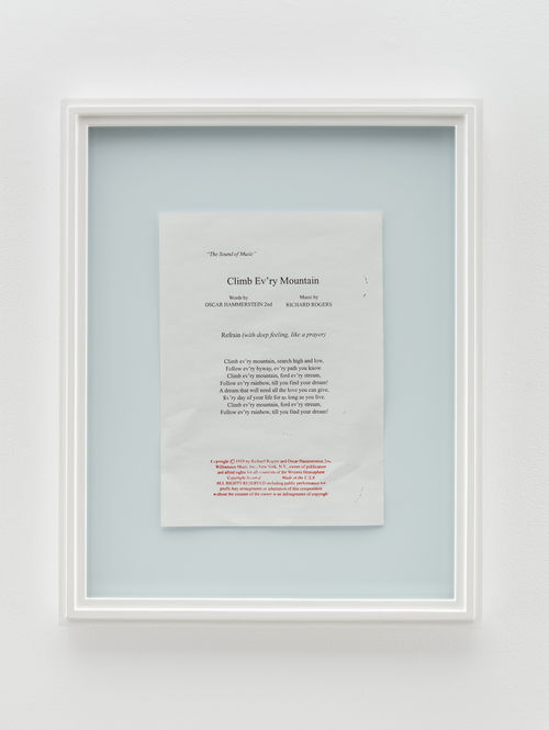 Print of the lyrics of "Climb Ev'ry Mountain"