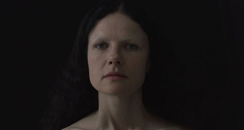 Close up view of a White woman