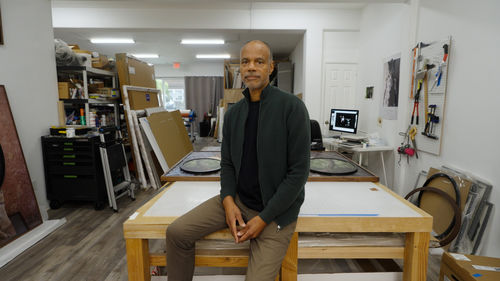 Artist Todd Gray in his studio