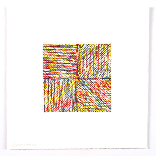 Abstract geometric drawing in primary colors