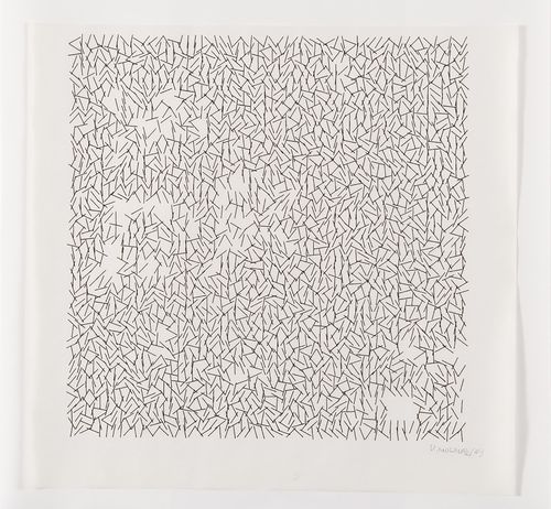 Abstract computer drawing with many small diagonal lines