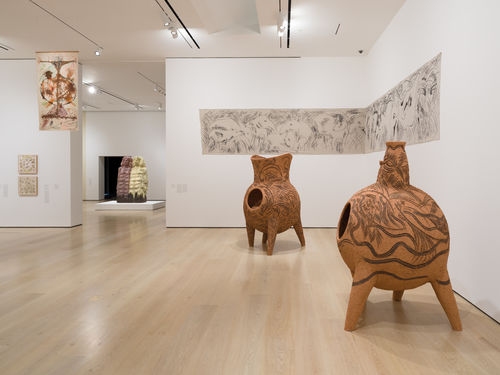 View of an exhibition in an art gallery