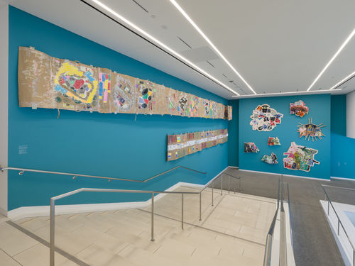 Multimedia lobby wall installation