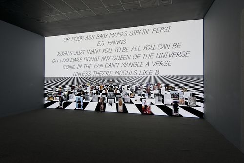 Installation view of <em>UH-OH: Frances Stark 1991-2015</em>, Hammer Museum, Los Angeles, October 3, 2015–January 24, 2016. Photo by Brian Forrest.