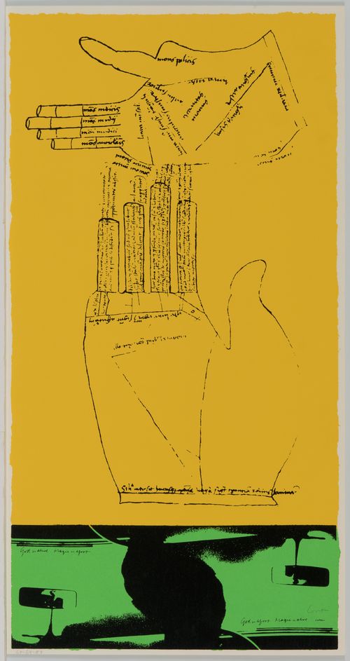 Corita Kent, green fingers, 1969