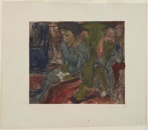 Ernst Ludwig Kirchner, Two People Seated near a Lamp, 1922