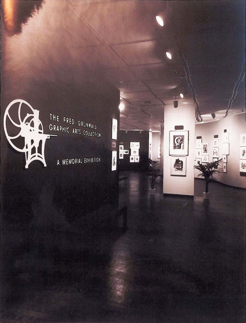 Installation view of The Fred Grunwald Collection: A Memorial Exhibition, Grunwald Graphic Arts Foundation, Dickson Art Center, UCLA, 1966