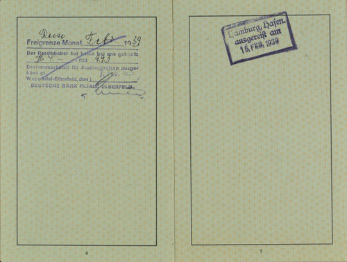Gertrud Grunewald, German Passport (Reisepass), January 25, 1939