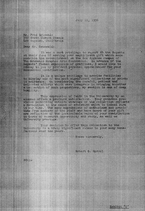 Fred Grunwald probate documents, Exhibit "C," July 11, 1956 