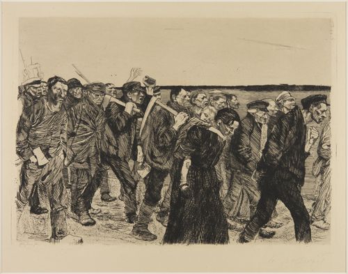 Käthe Kollwitz, Weavers on the March, 1897