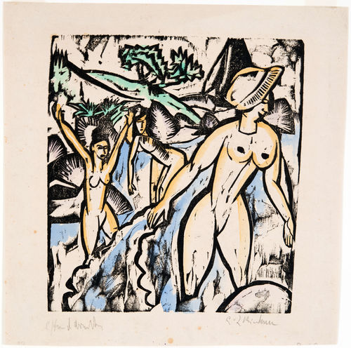 Ernst Ludwig Kirchner, Three Bathing Women, 1913