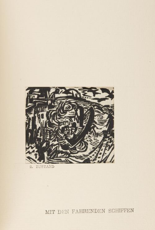 Ernst Ludwig Kirchner, Umbra Vitae (The Shadow of Life, 1919–1923), unnumbered page ("Mit den fahrenden Schiffen")  
