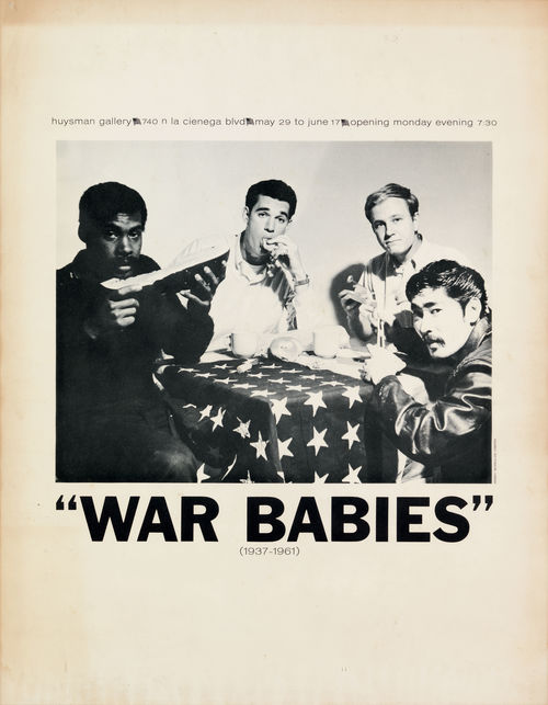 Poster for the "War Babies" exhibition at Huysman Gallery, Los Angeles, 1961