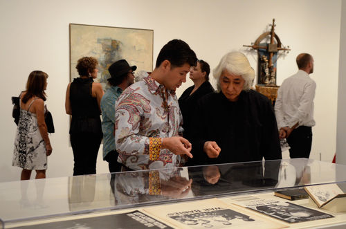 Guests in gallery during the opening of "Now Dig This!" Hammer Museum, Los Angeles
