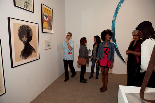 Guests in gallery during the opening of "Now Dig This!" Hammer Museum, Los Angeles