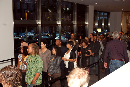 Guests in line for the opening of "Now Dig This!" Hammer Museum, Los Angeles