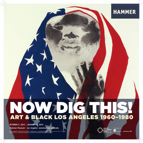 Design for Artforum advertisement for "Now Dig This!" featuring David Hammons, "America the Beautiful, 1968."  Hammer Museum, Los Angeles