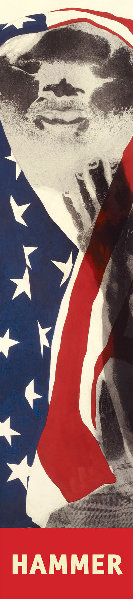 Bookmark design for "Now Dig This!" featuring David Hammons, "America the Beautiful," 1968. Hammer Museum, Los Angeles