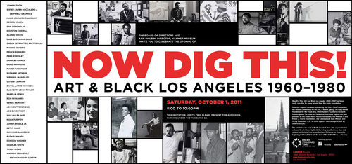 Front design for invitation to the opening of "Now Dig This!," October 1, 2011. Hammer Museum, Los Angeles