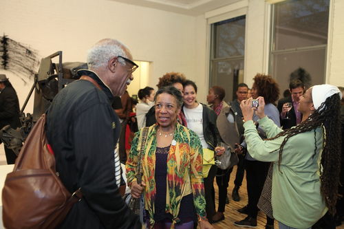 Artist Suzanne Jackson (center) at the opening reception for "Now Dig This!" MoMA PS1, Long Island City, NY