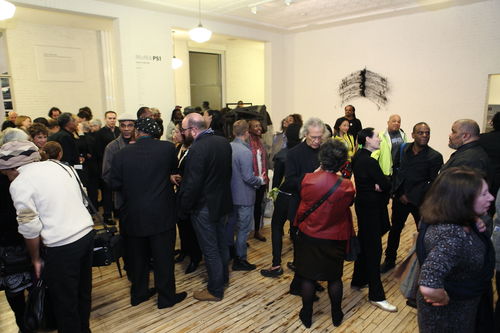 Guests in gallery during the opening reception for "Now Dig This!" MoMA PS1, Long Island City, NY