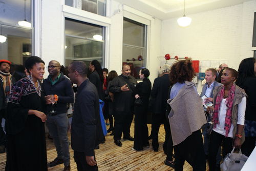 Guests in gallery during the opening reception for "Now Dig This!" MoMA PS1, Long Island City, NY