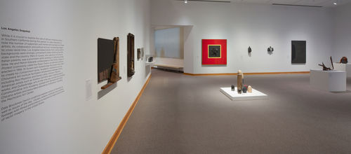 "Los Angeles Snapshot." Works by Dale Brockman Davis, Daniel LaRue Johnson, Ron Miyashiro, Mark di Suvero, and Virginia Jaramillo. Installation view at Williams College Museum of Art, Williamstown, MA