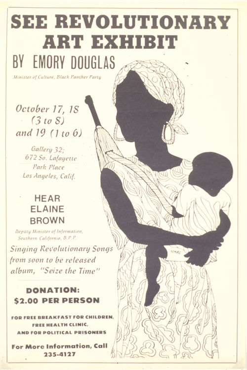 Poster for Emory Douglas exhibition at Gallery 32, Los Angeles, 1969