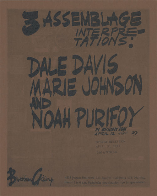 Exhibition announcement, Brockman Gallery, Los Angeles, 1972