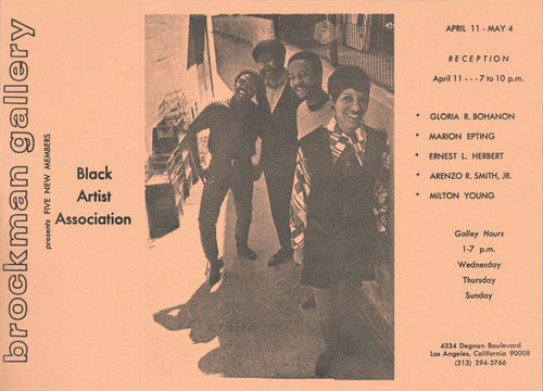 Exhibition announcement, Brockman Gallery, Los Angeles, 1969