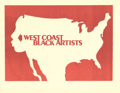Exhibition card for <em>West Coast Black Artists</em> juried exhibition, Brand Library Art Galleries, Glendale, California, 1976